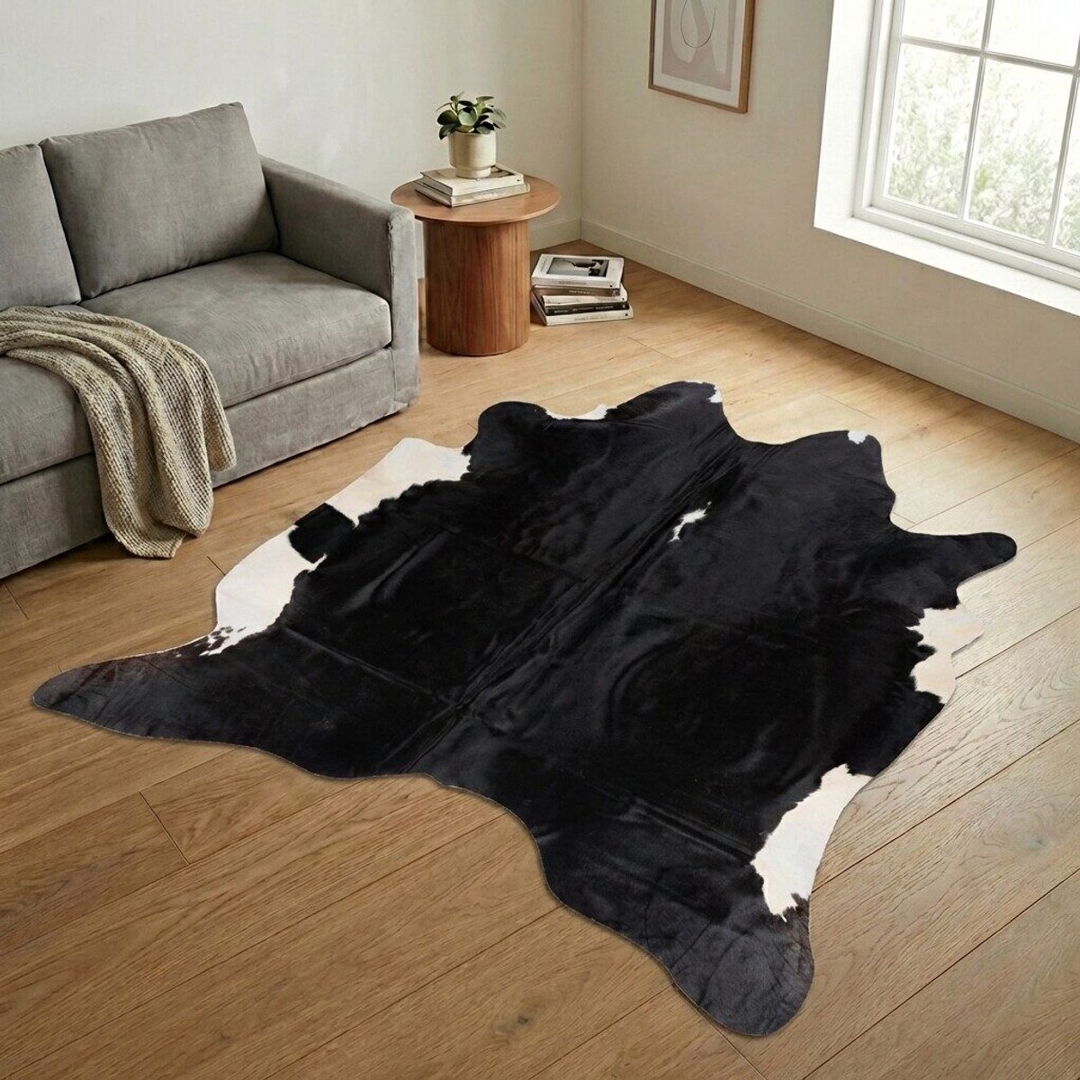 Koeienhuid Vloerkleed XL (Groot) - Zwart-wit - 233 x 224 cm - Koeienkleed / Koeienvel / Dierenvel / Dierenhuid / Koehuid Tapijt