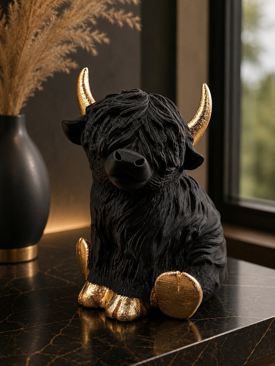 Luxury Layerzz – Highlander - 3D geprint - handgemaakt - Zwart Goud 18cm