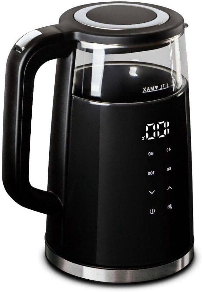 Waterkoker Temperatuurregeling - Digitale Ketel - Thee Zetten - Instelbare Warmhoudfunctie - 17 Liter - Black Silver