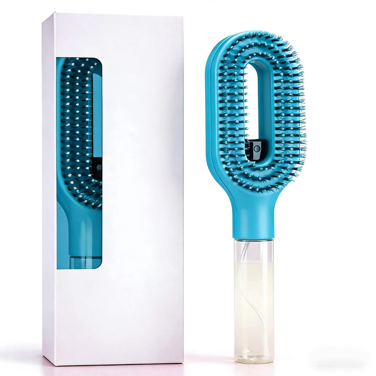 Haarborstel met Spray - 2-in-1 - Anti-Klit en Anti-Frizz - Geschikt voor Nat en Droog Haar - Lichtblauw