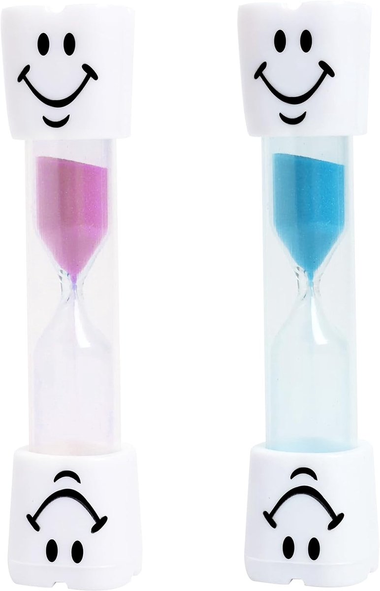 Set van 2 zandlopers met glimlachende gezichten – perfect voor kinderen, keuken, kantoor en speeltijd, 3 minuten smile timer voor effectief tijdmanagement en plezier