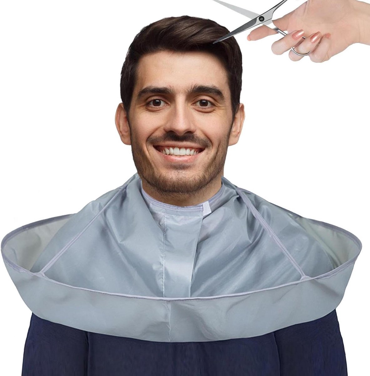 Haar Mantel - Kappersschort Opvouwbaar - Kleding Schoon Houden - Paraplu Vorm - 60 Cm Diameter - Grijs
