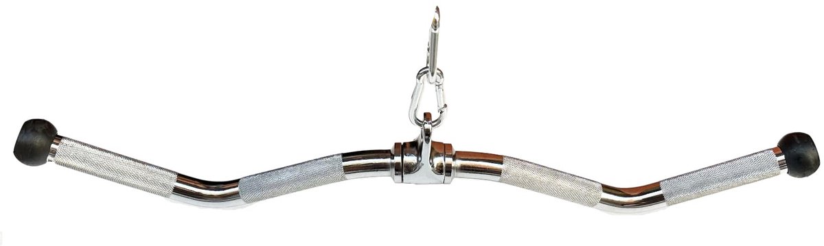 SnelShoppen - Rivotrance LAT Pull Down met brede grip voor krachttraining, lattriceps, triceps- en biceps-training, chromen drukstang 72 cm, kabelmach