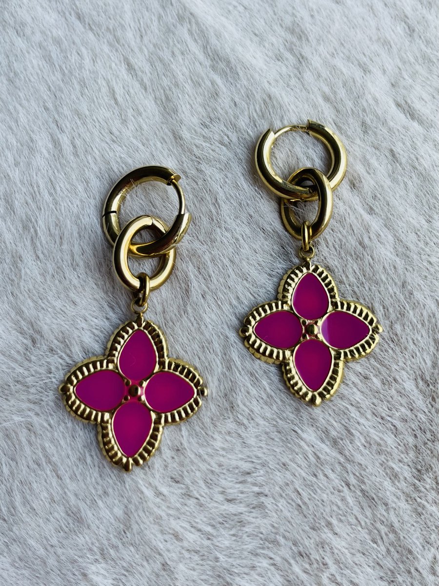 Oorbellen flower - roze goud
