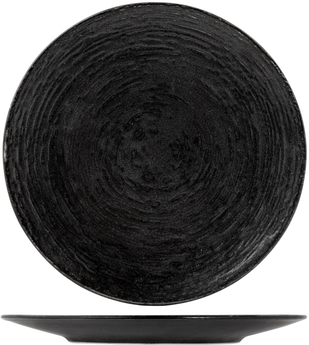 Cosy & Trendy Gebaksbordjes Merio Zwart Ø 16 cm – Set Van 6 Aardewerk – Vaatwasser-, Oven- & Magnetronbestendig