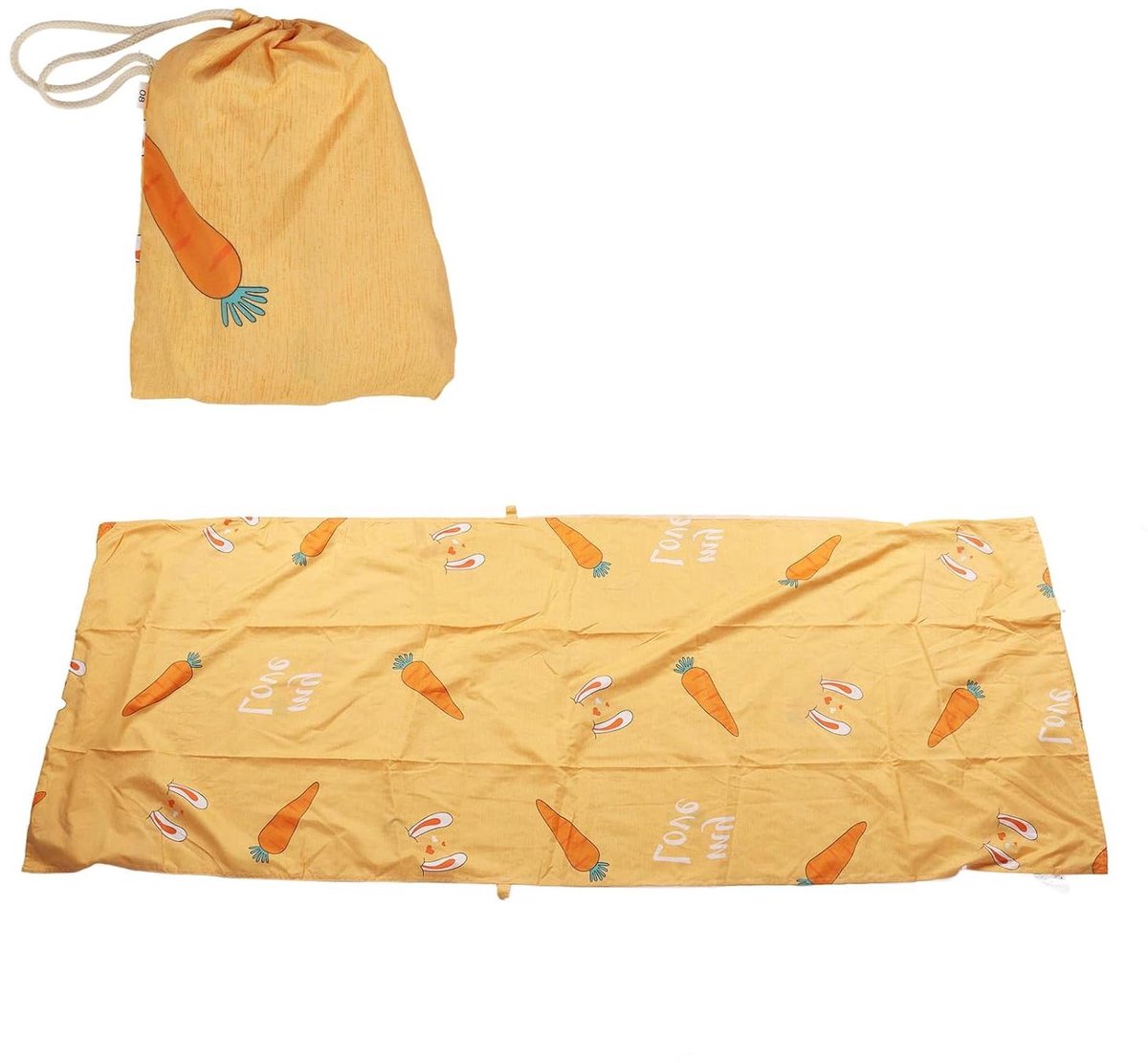 Reisslaapzak - Slaapvel - Schoon slapen - Geïntegreerd kussensloop - 80x210 cm - Oranje
