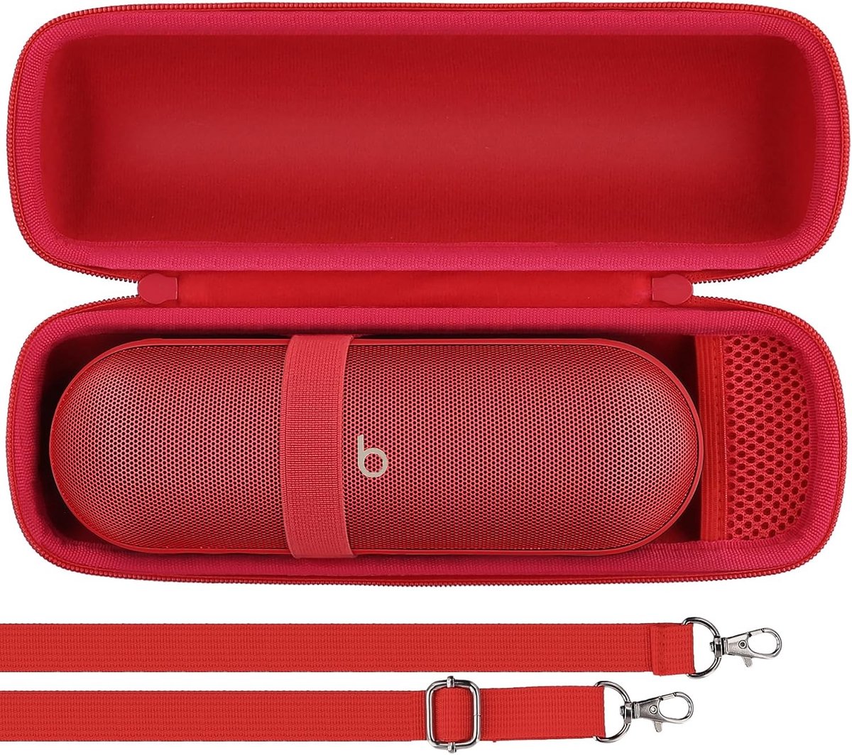 Draagbare Hard Case voor Bluetooth Speaker met Microfoon - Bescherming en Stijl in Statement Rood