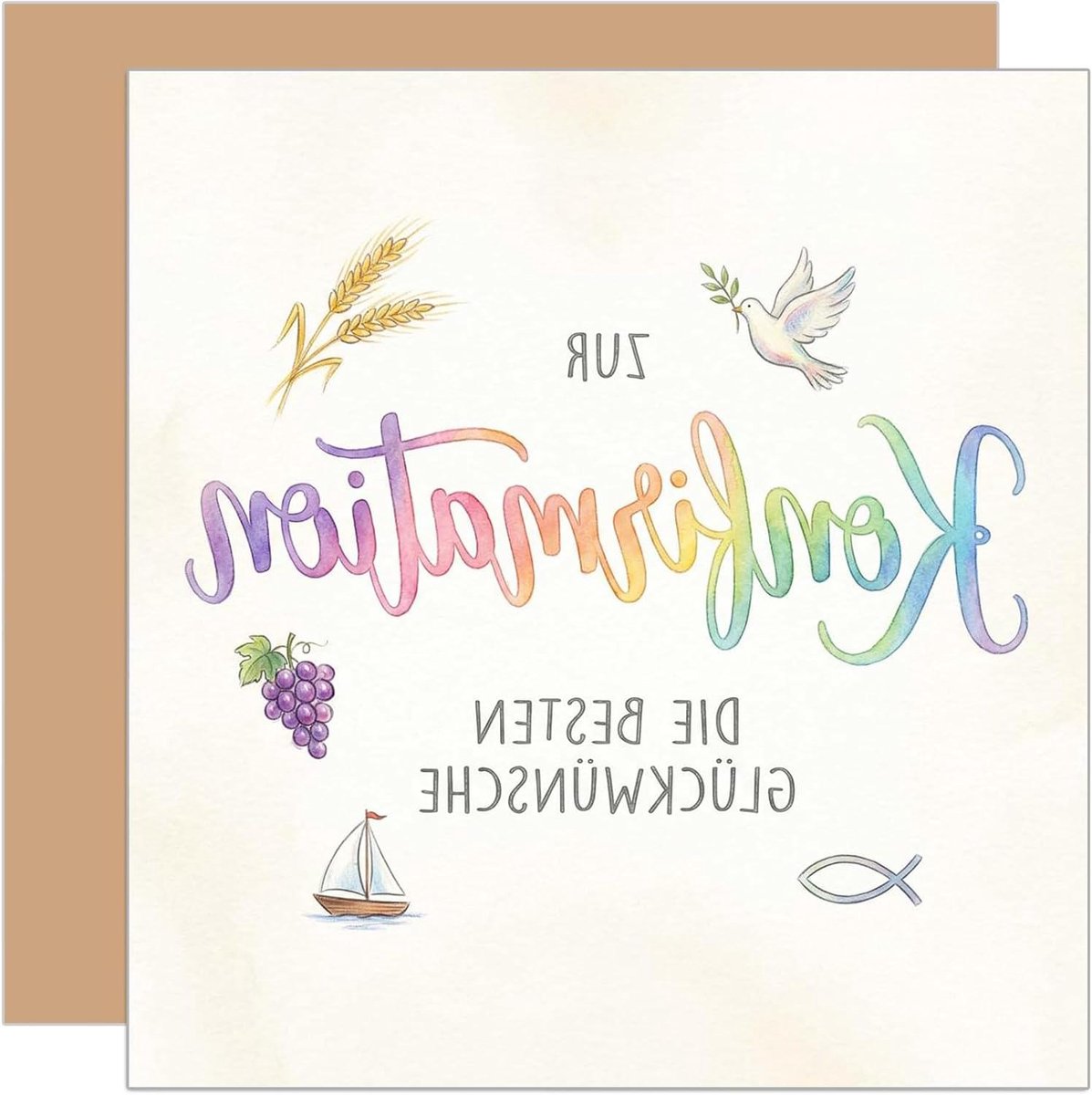 Wenskaart Vierkant - Gevouwen Kaart - Bijzondere Waardering - Dubbele Vouwkaart - 14.5 x 14.5 cm - Neutraal
