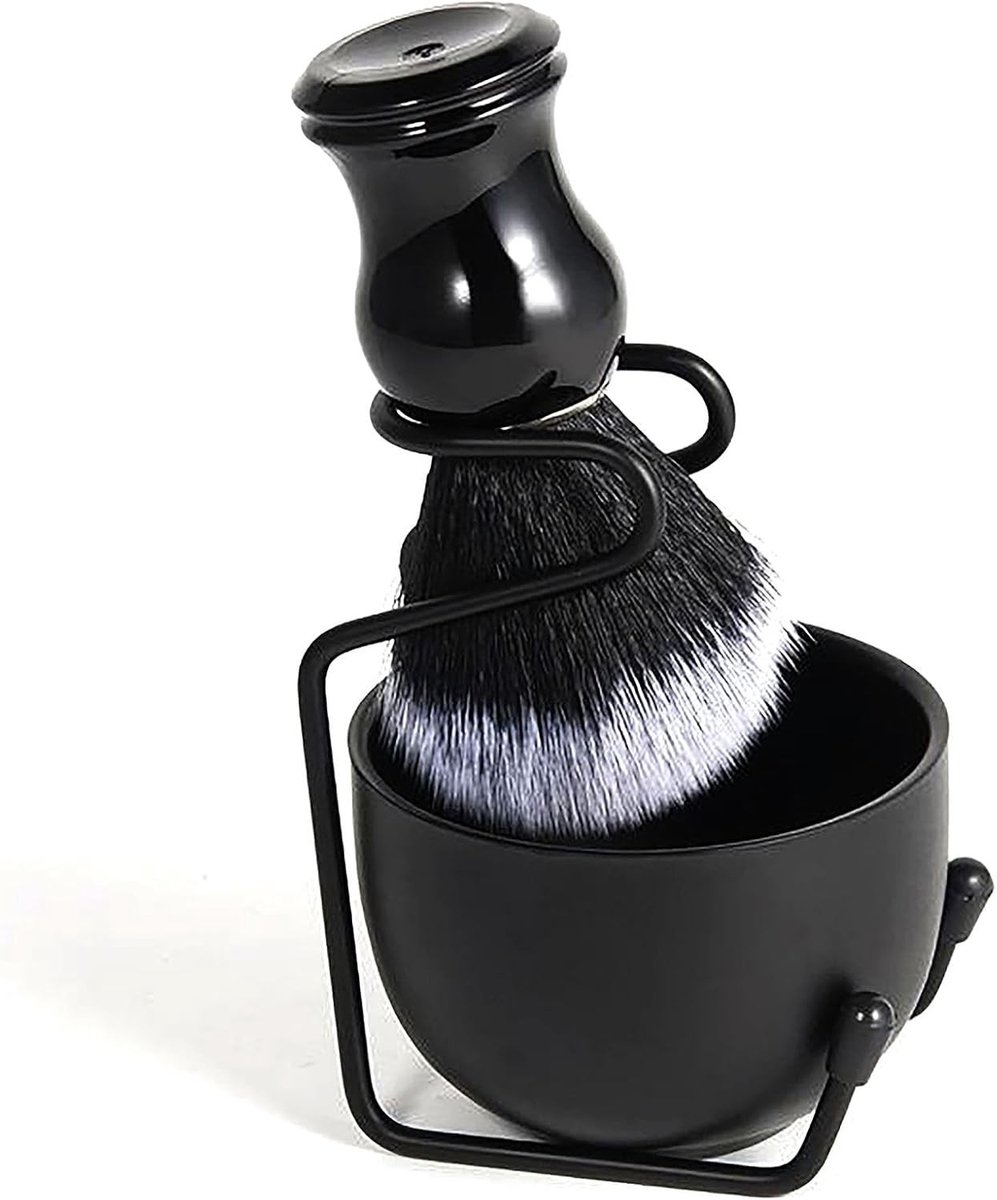 Complete Scheerset voor Mannen met Scheerkwast, RVS Scheerkom en Scheerstandaard - Perfect als Scheergeschenk voor een Luxe Scheerervaring