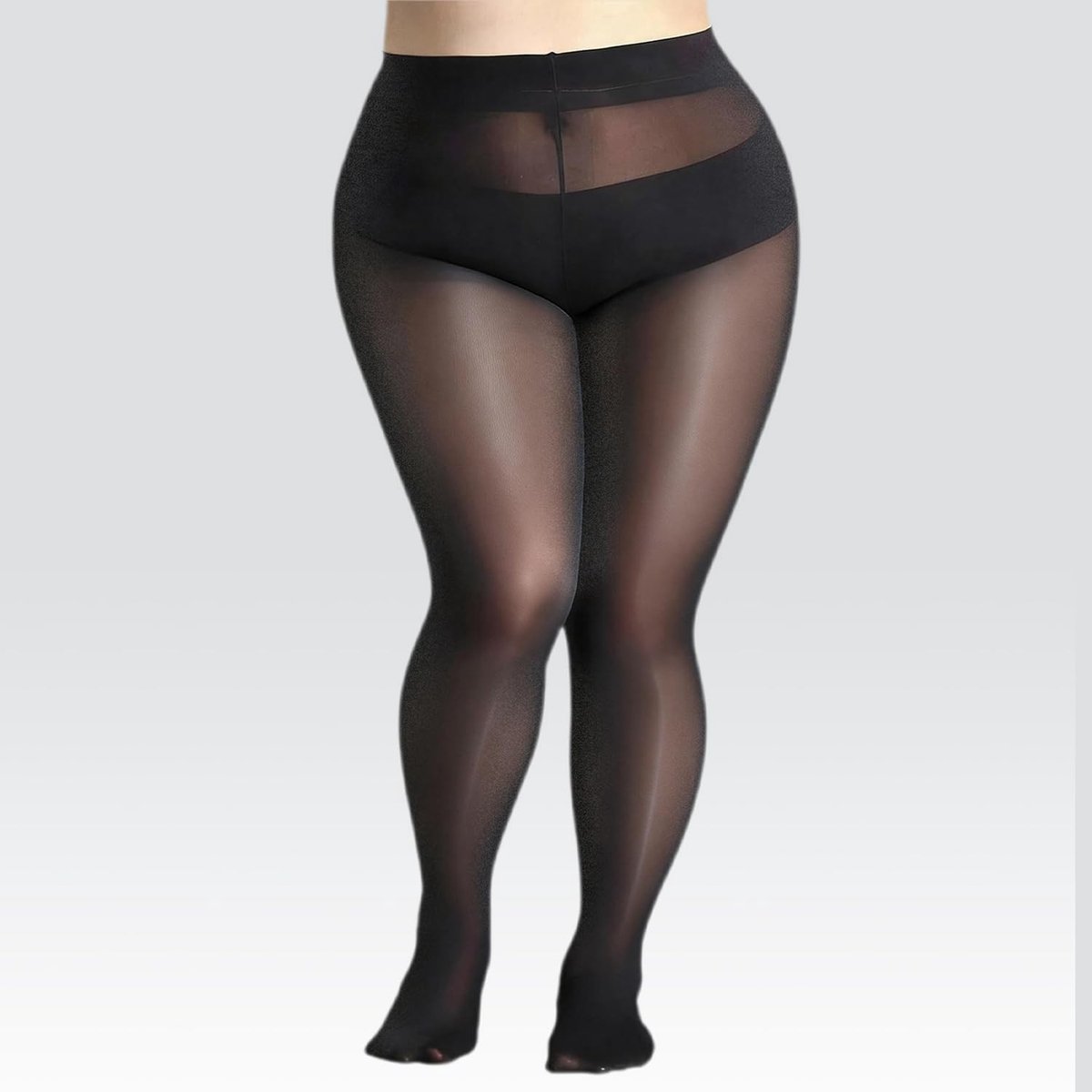 Plus Size Hoge Taille Panty - 2 Paar Opaque 80D Panty's voor Dames, Zachte Kousen voor Comfort en Stijl