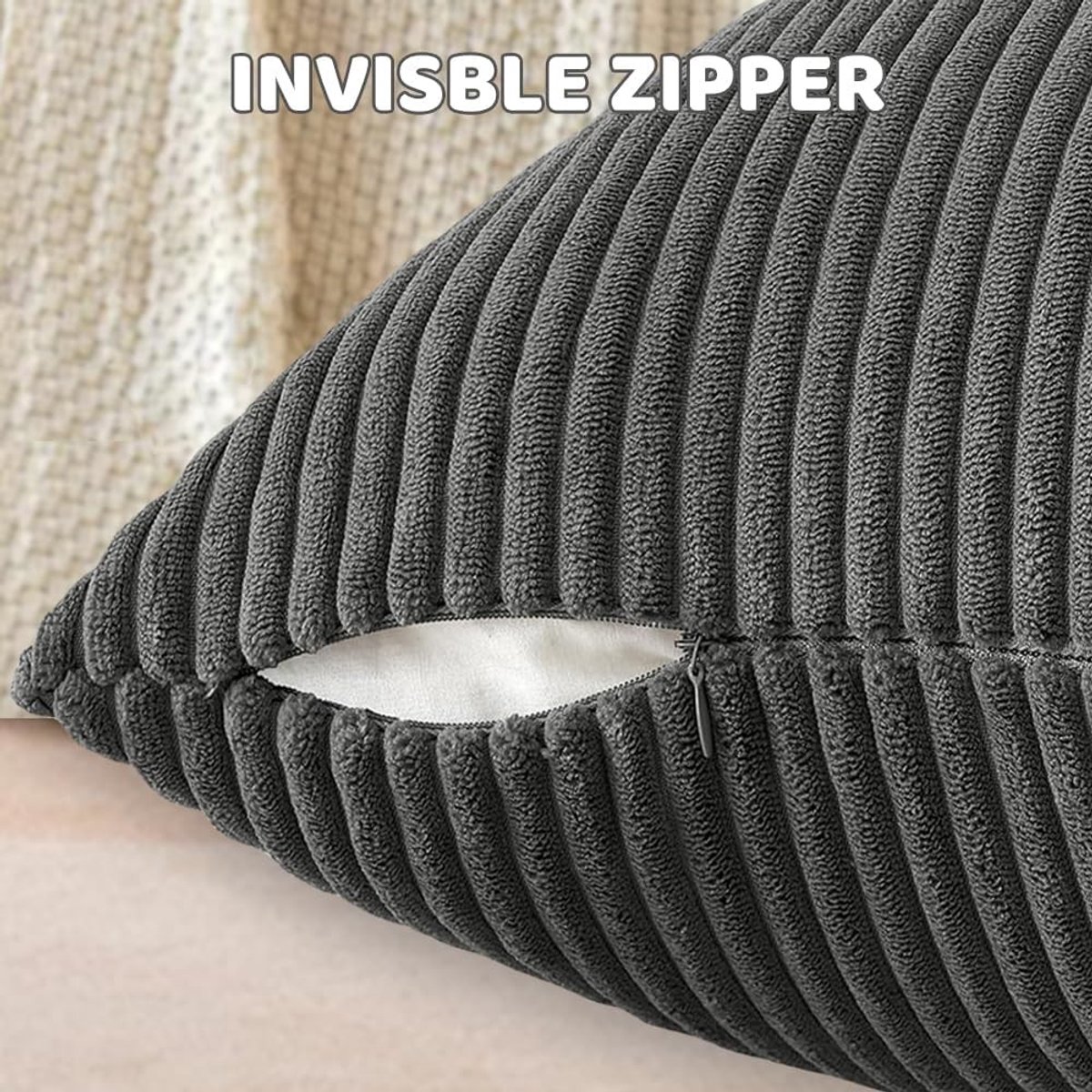 Decoratieve kussens 40 x 40 cm donkergrijs - Set van 2, ideaal voor interieur en comfort