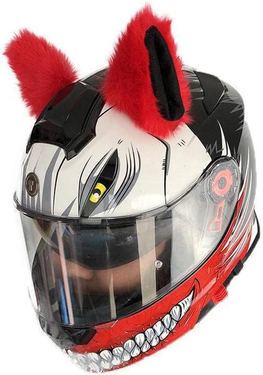 Helmaccessoires Kattenoren - 2 Stuks - TPU en Pluche - Leuk voor Fiets- en Motorhelm - SnelShoppen