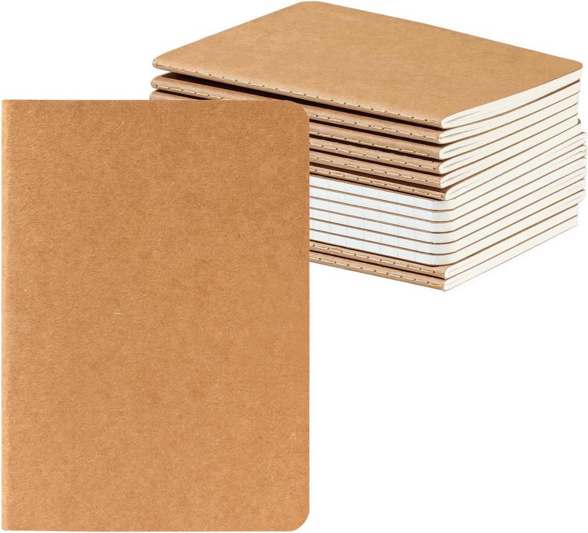 Notitieboek, A6, 14 stuks, 100 g/m², dik papier, notitieboek A6, gelinieerd, notitieblok A6, 10 x 14 cm, 60 pagina's, kartonnen omslag
