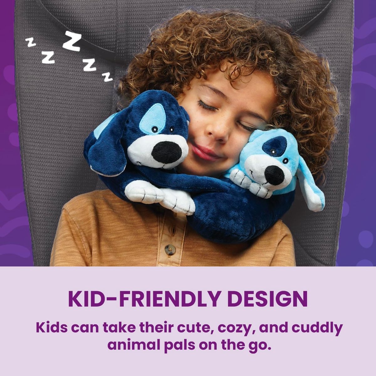 Evolution reiskussen voor kinderen met innovatieve kinriem en hoofdsteun, superzacht en grappig kinderkussen voor comfortabel reizen (panda's)