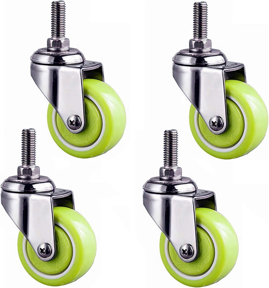1.5 Inch Zwenkwiel, 2 Inch Meubelzwenkwiel, Nylon Zwenkwiel, M10x25 Draadstang, Zwaar Uitgevoerde Zwenkwiel, Ondersteunt Max. 30 Kg 50 Kg Per Zwenkwiel