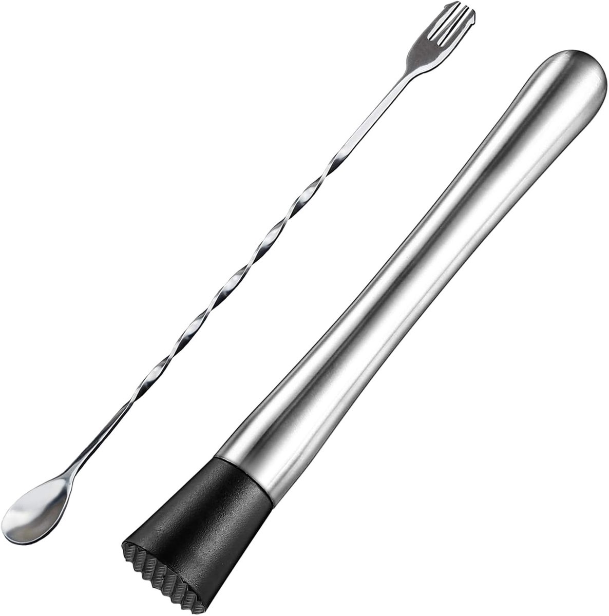 25 cm roestvrijstalen cocktailstamper Cocktail Mudder met lepel Hamer voor gemalen ijs keukenaccessoires bar restaurant