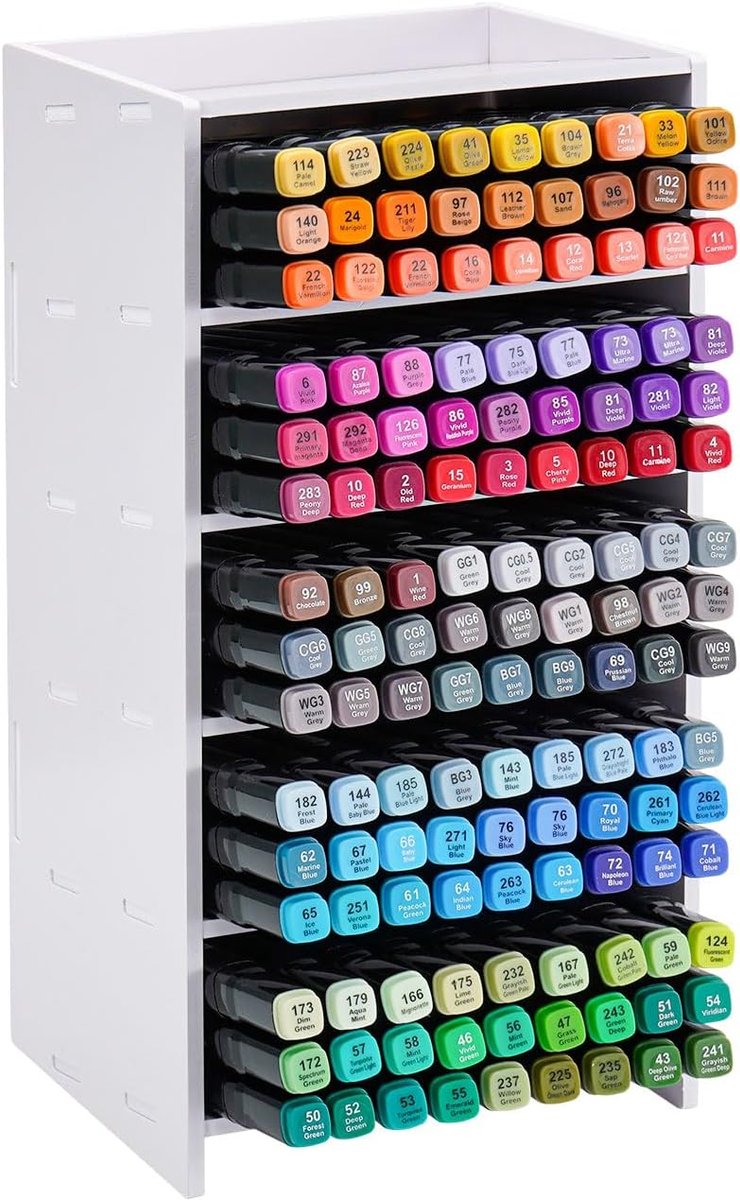 Marker Pen Organizer Houder, 5 Slots Art Marker Rack Craft Art Supply Opslag, Markers Pennen Kleurpotloden Opslag Houder voor Desktop Thuis Klaslokaal Kantoor