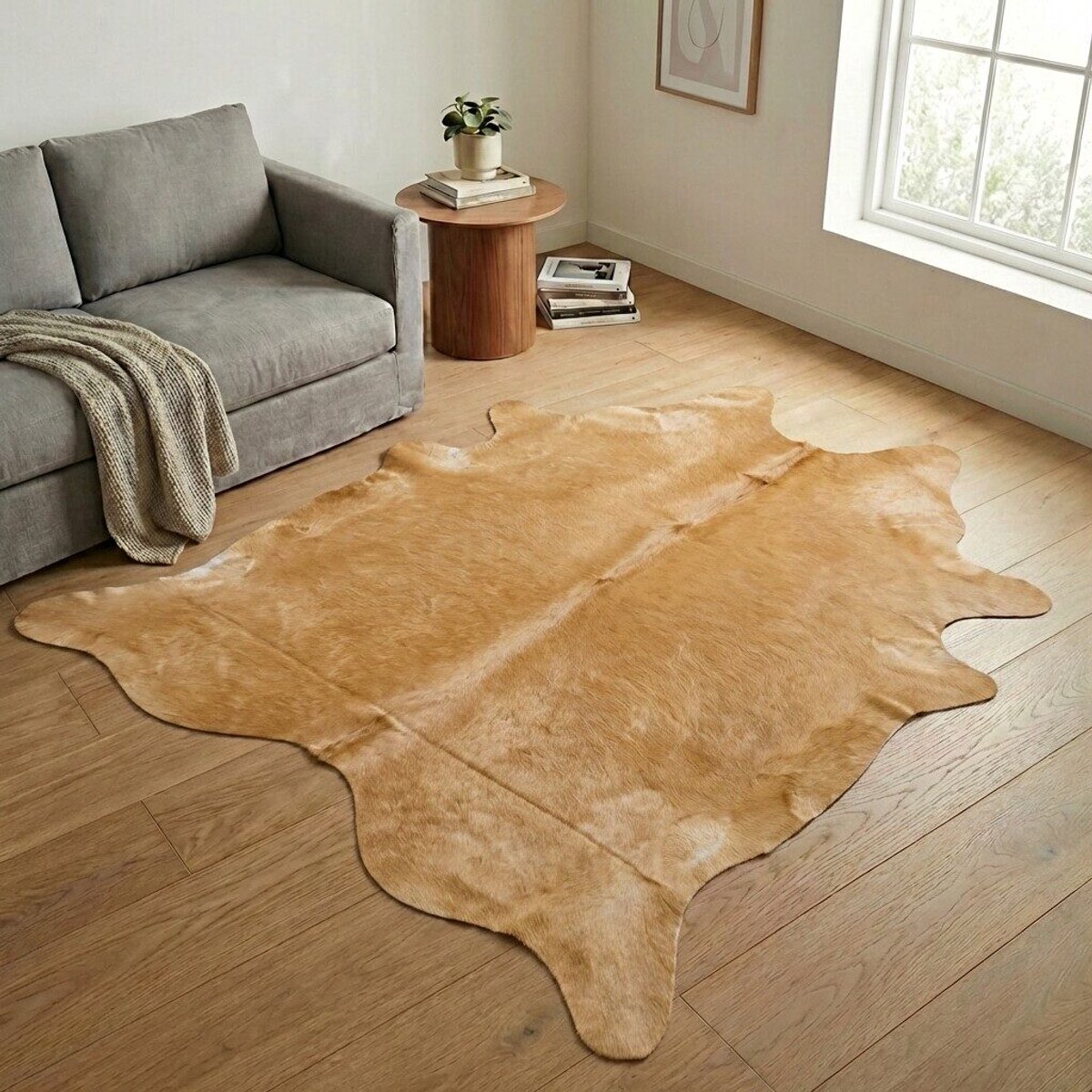 Koeienhuid Vloerkleed XXL (Extra Groot) - Bruin-wit - 238 x 225 cm - Koeienkleed / Koeienvel / Dierenvel / Dierenhuid / Koehuid Tapijt