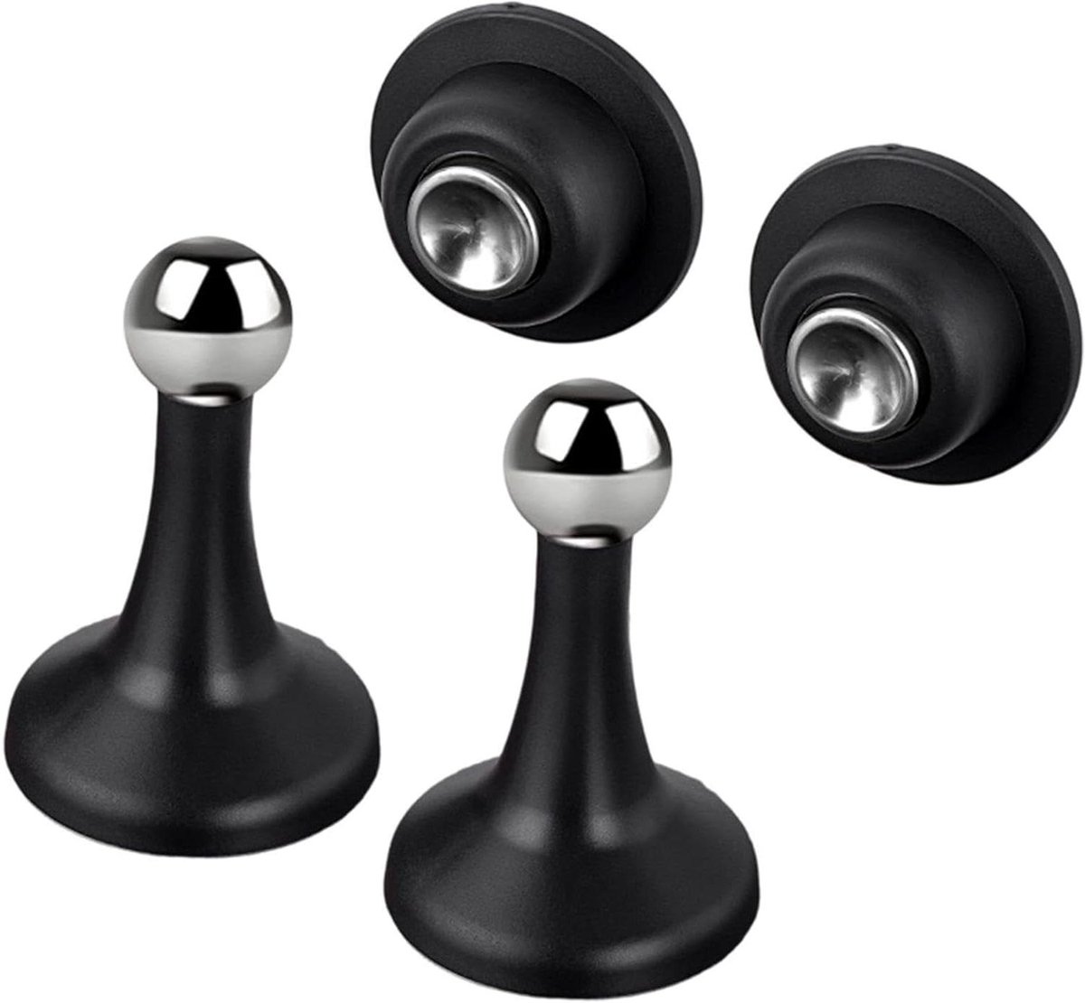 Magnetische Deurstopper - Deurvanger Zonder Boren - Deuren Open Houden - Schadevrije Montage - 2 Stuks - Wit