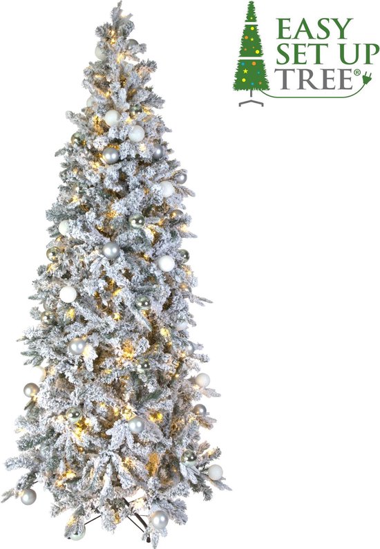 Hallo Toevallig daarna Easy Set Up Tree® LED Avik Decorated Frosted Shiny Mint - 180 cm - Kerstboom  met... | bol.com