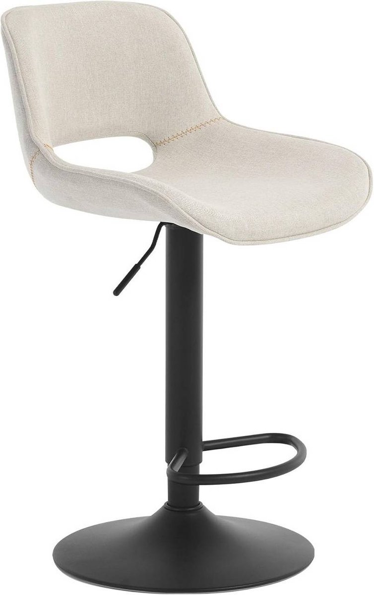 SureDeal® - Barkruk - Hoogte verstelbaar - Baliekruk - Voetensteun - Linnen - 49x49x84 cm - Beige