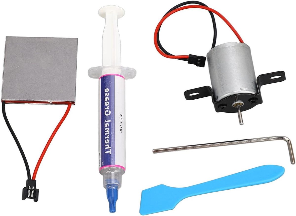 Thermoelectric Generator Motor - Motor Set - Haardroger Reparatie - Zelfaangedreven - 19D x 14W x 5H cm - Zilver