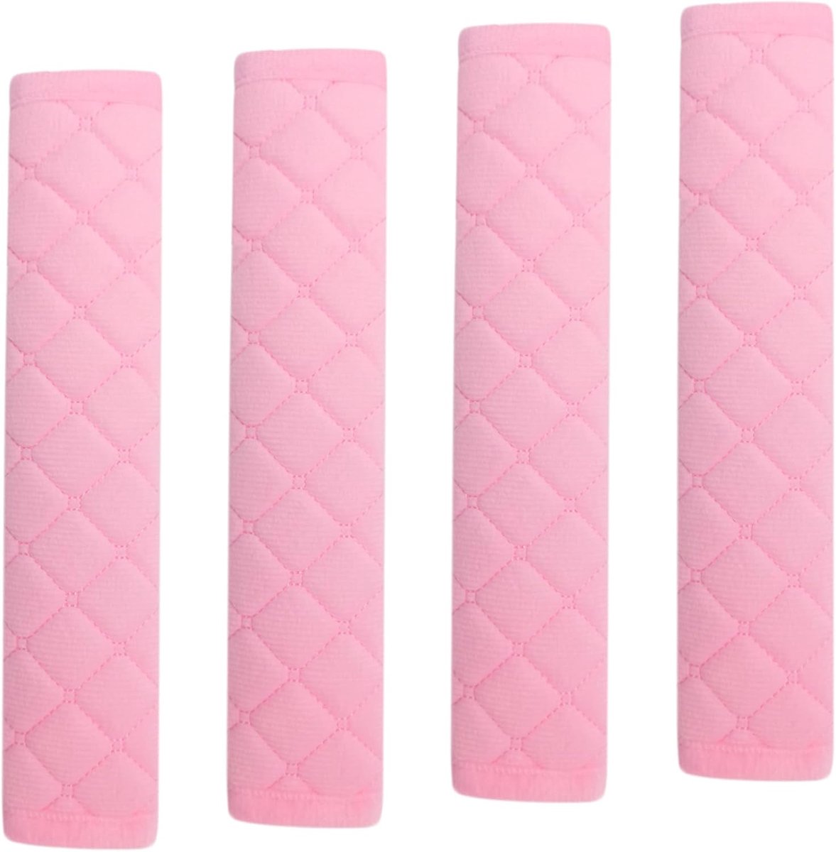 4 stuks, autostoel gordelkussens, zacht materiaal, riembeschermer, 27 cm, roze, stoelgordel bekleding, veiligheidsgordelhoes, autoaccessoires (4-Pink)