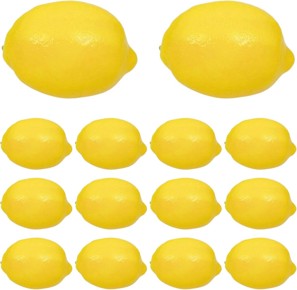 14 stuks kunstcitroenen, decoratie citroen, kunstmatige citroenboom, kunstmatige vruchten, citroendecoratie voor feest, citroen, decoratie, fotoaccessoires, 7,5 x 5,2 cm, geel