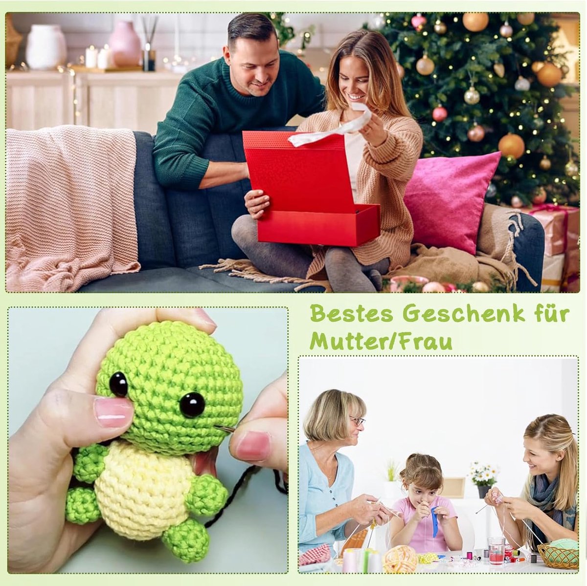 hakenset dieren, hakenset voor beginners, dieren haken set met instructies, geschikt voor volwassenen en kinderen die haken leren - schildpad