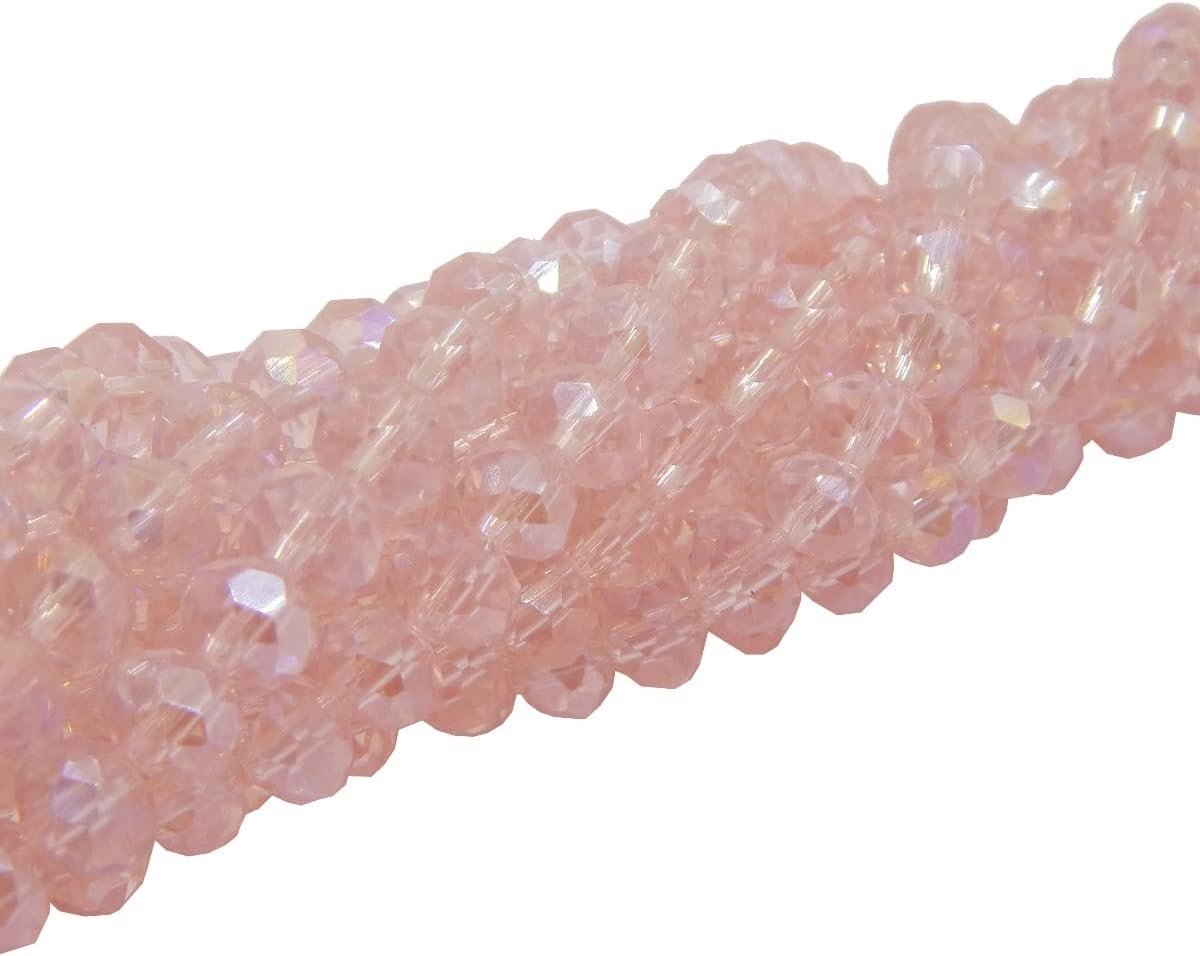 Kralen, 6 mm, Tsjechische Parels, CZ Geslepen Glazen Kralen, Facet Ronde Bolletjes, 1 Streng (Baby Pink AB)