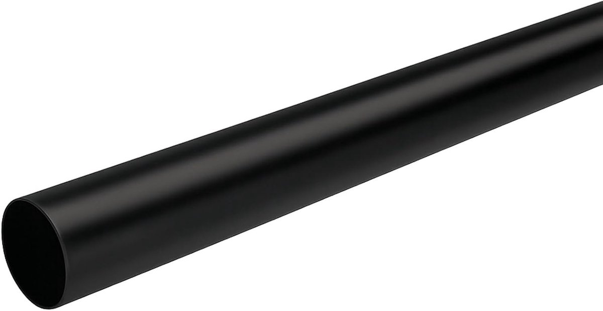 Kaststang rond Ø 25 mm L: 1000 mm staal zwart gecoat garderobestang kledingstang