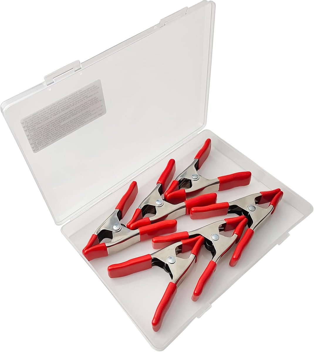 6-delig set, 4 inch (10 cm) met versterkte 3 mm veer – Hoge klemkrachten voor houtbewerking, fotostudio, poolafdekking & marktkraam | Metaal, gegummieerd, vernikkeld van KShun