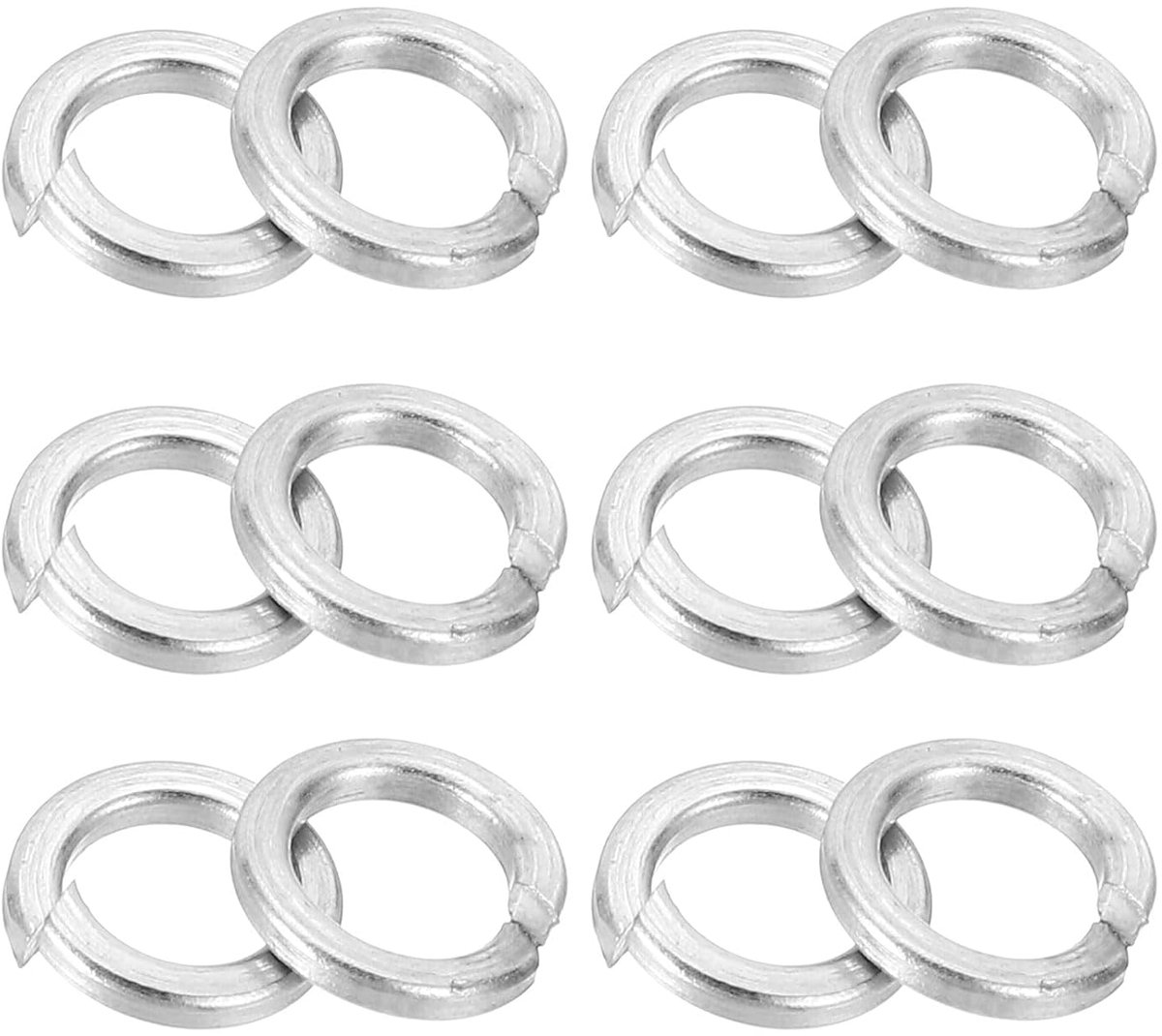 Veerringen, M4, veerringen, 304 roestvrij staal, assortiment voor schroeven, moeren, zilverkleurig, 200 stuks