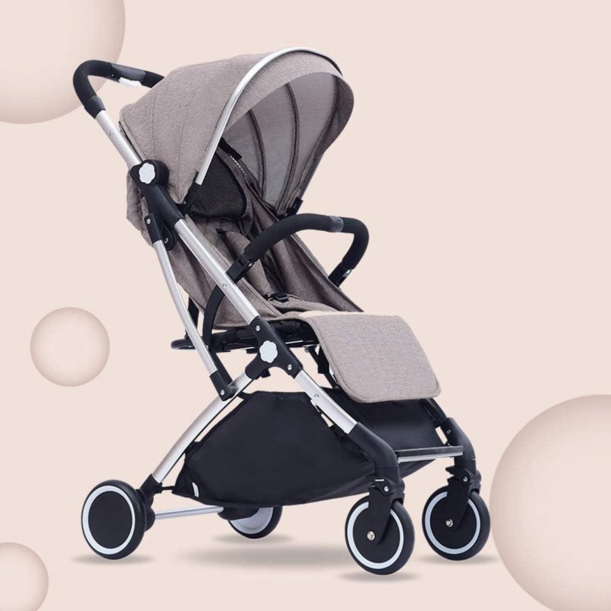 Kinderwagen Organizer - Buggy Tas - Baby Vervoeren - Lichtgewicht Aluminium Frame - 12.2x26.7x39 inch - Bruin