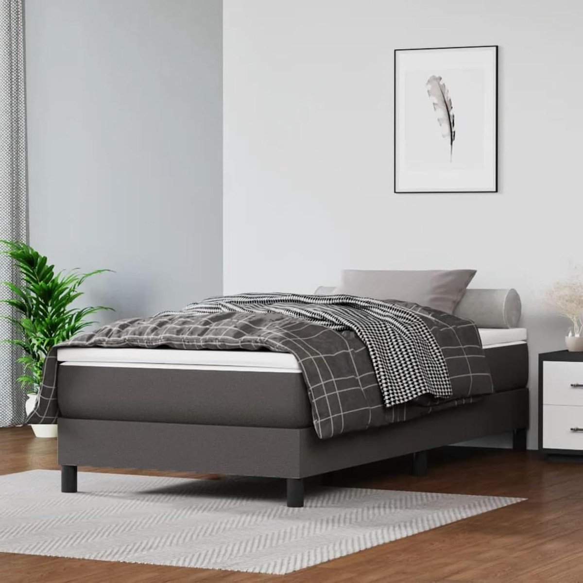 Pocketveringmatras - Orthopedisch matras - Goede nachtrust - Geluidsabsorberende veren - 100 x 200 cm - Grijs