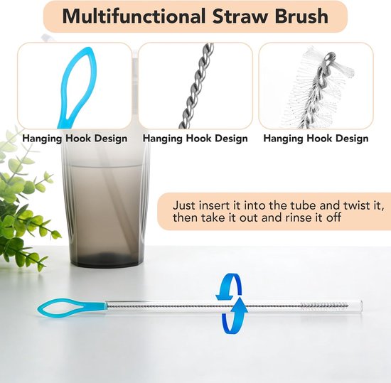 Afvoerreiniger, spiraal, dubbele kop, buisreinigingsspiraal, roestvrij staal, afvoerspiraal, afvoerborstel, lang, flexibele reinigingsborstel voor keuken, douche, riolering, badkamer, 7 stuks — afbeelding 4