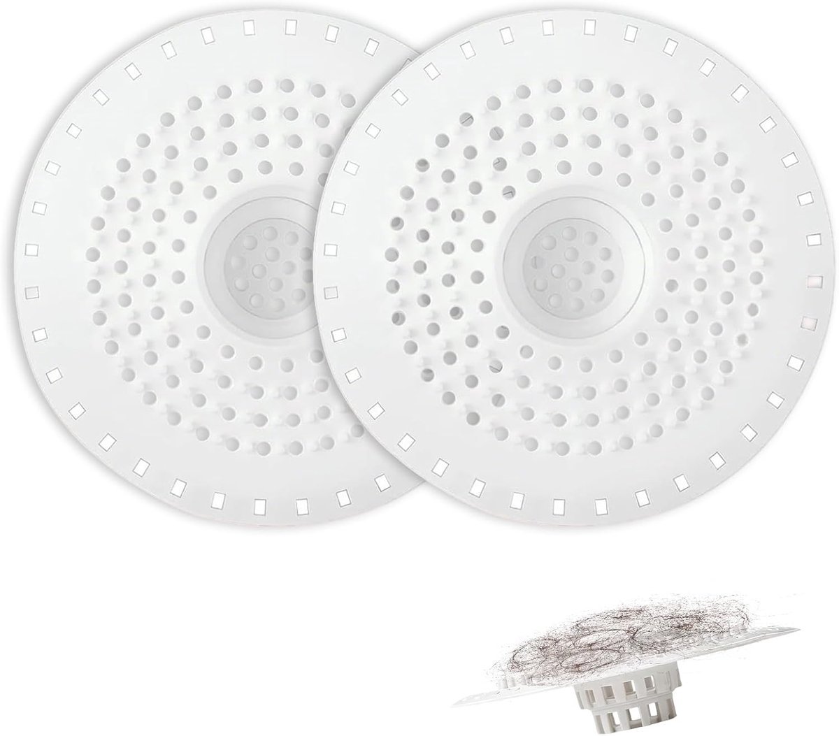 2 stuks afvoerfilter, flexibel, siliconen, afvoerzeef, anti-verstopping, compatibel met douche, wastafel, badkuip, gootsteen, keuken, anti-verstoppingsfilter, praktisch, duurzaam, gemakkelijk te