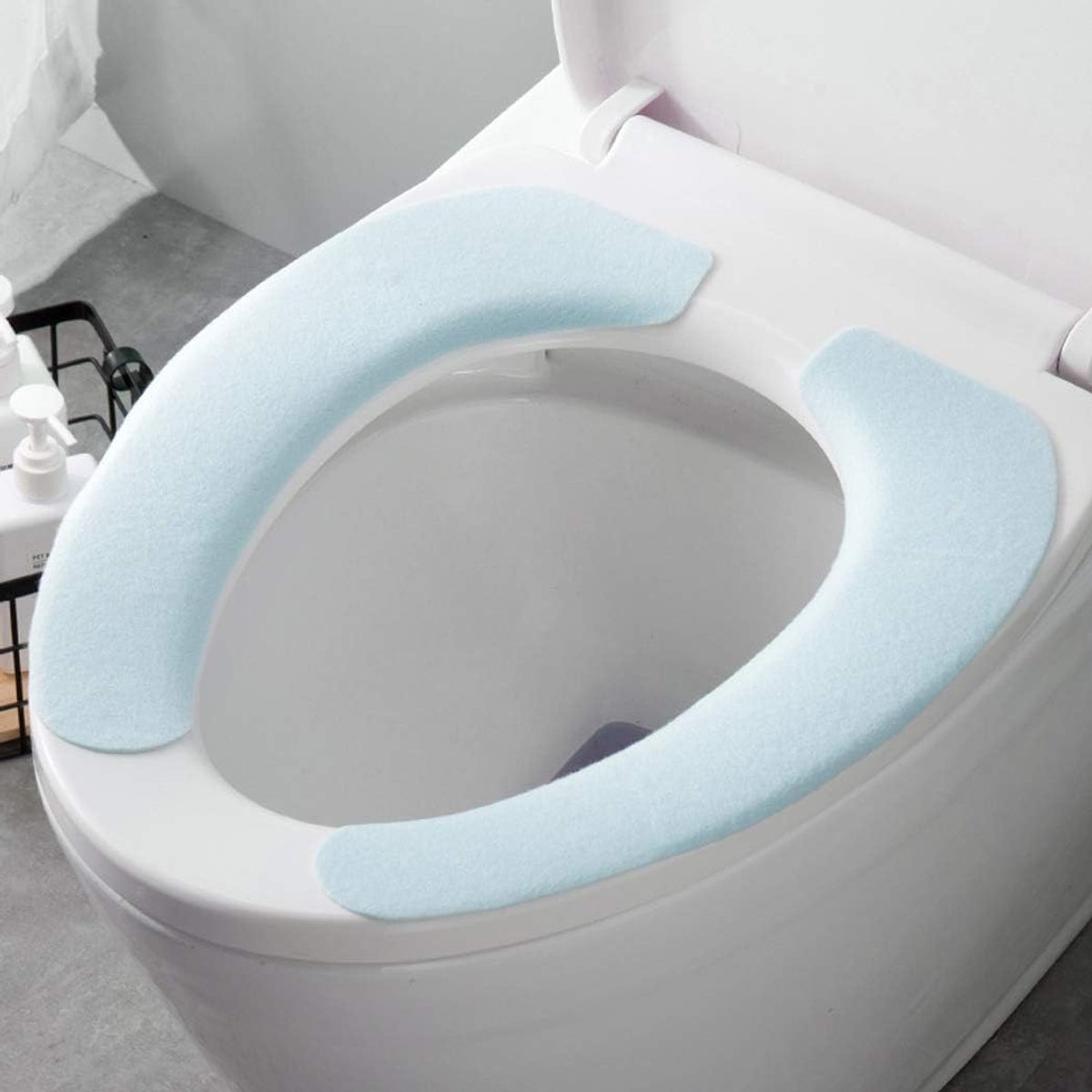 3 stuks wc-brillen, wc-brilmat, warme wc-bril, wc-stoelhoezen, adsorptie wc-bril, wc-bril, machinewasbaar, blauw
