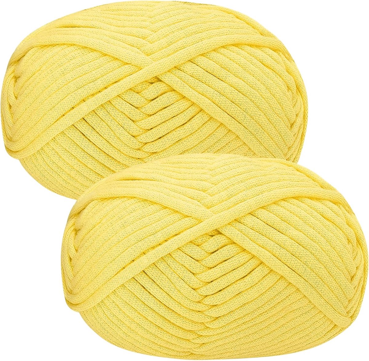 Grof garen om te haken, 2 x 50 g, zachte dikke wol voor beginners en amigurumi-projecten, gemakkelijk haken, starterskit, geel garen
