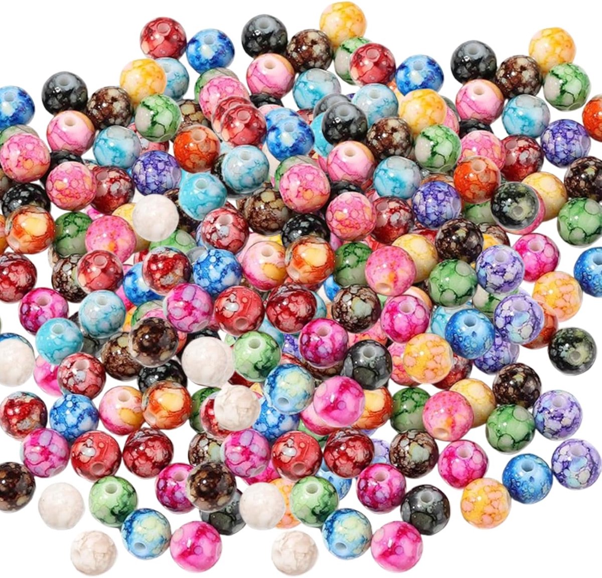 Kralen van 12 mm, voor modesieraden, doe-het-zelf kleurrijke kralen, halskettingen, armbanden, kristal, gefacetteerd, ronde set, acryl, voor armbanden, sieraden, doe-het-zelf handwerk