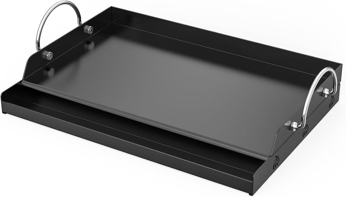 SnelShoppen - Universele Grillplaat met Handgrepen, BBQ Plancha, Antiaanbaklaag, Grillplaten voor Gas Grills en Houtskoolbarbecue, Keramische Verf, 45