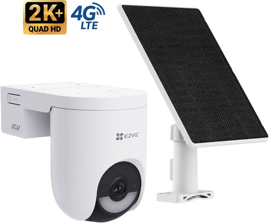 Ezviz Hb8 Lite 4g Kit – 2k+ Pan-tilt 5w Zonnepaneel Slimme Buitencamera Wit