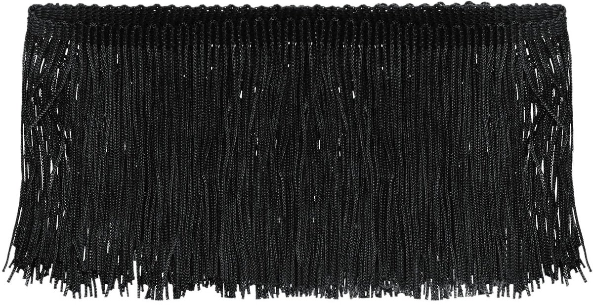 Franjes trim kwasten naaien trim franjes polyester trim band voor naaien doe-het-zelf handwerk kleding lamp decoratie, zwart