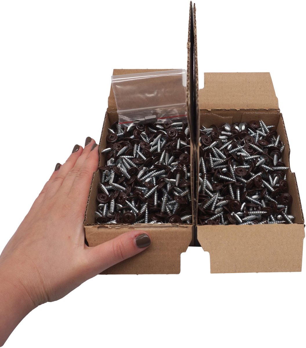Set van 70 stuks) Geschilderd 4,2 x 19 mm houtschroeven, zelftappende metalen schroeven, kruiskoppen, waferkop (70, chocoladebruin RAL 8017)