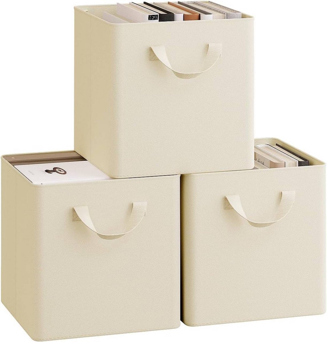 SureDeal® - Opvouwbare - Opbergdozen stuks - Deksel metalen - Multifunctioneel - 26x26x26,5 cm - Grijs