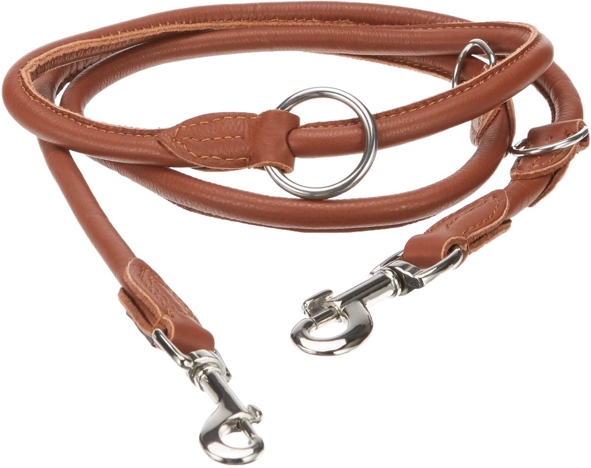 Pet Kerbl Roma Ronde lederen gids Leash, 200 cm, Cognac