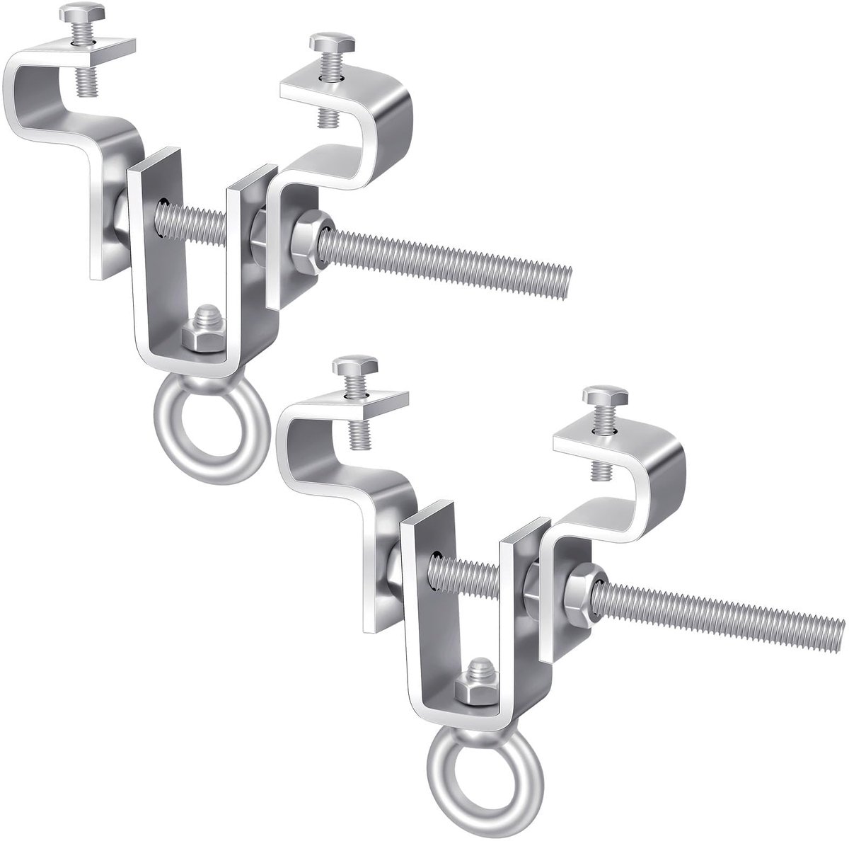 Stalen Balkenklem - Set van 2 Stuks met Kraanhaak en Draagbeugel voor Zware Lasten tot 204KG - Instelbaar van 65 mm tot 225 mm