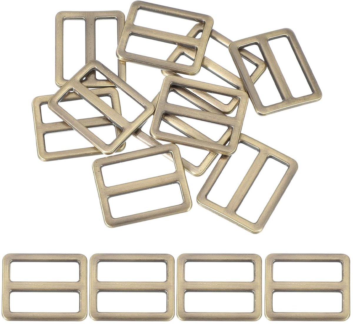 Metalen Tri-glide Slide Buckle, Zinklegering Richter Sliders Singelband Bevestigingsmiddelen voor Tas Riem Hond