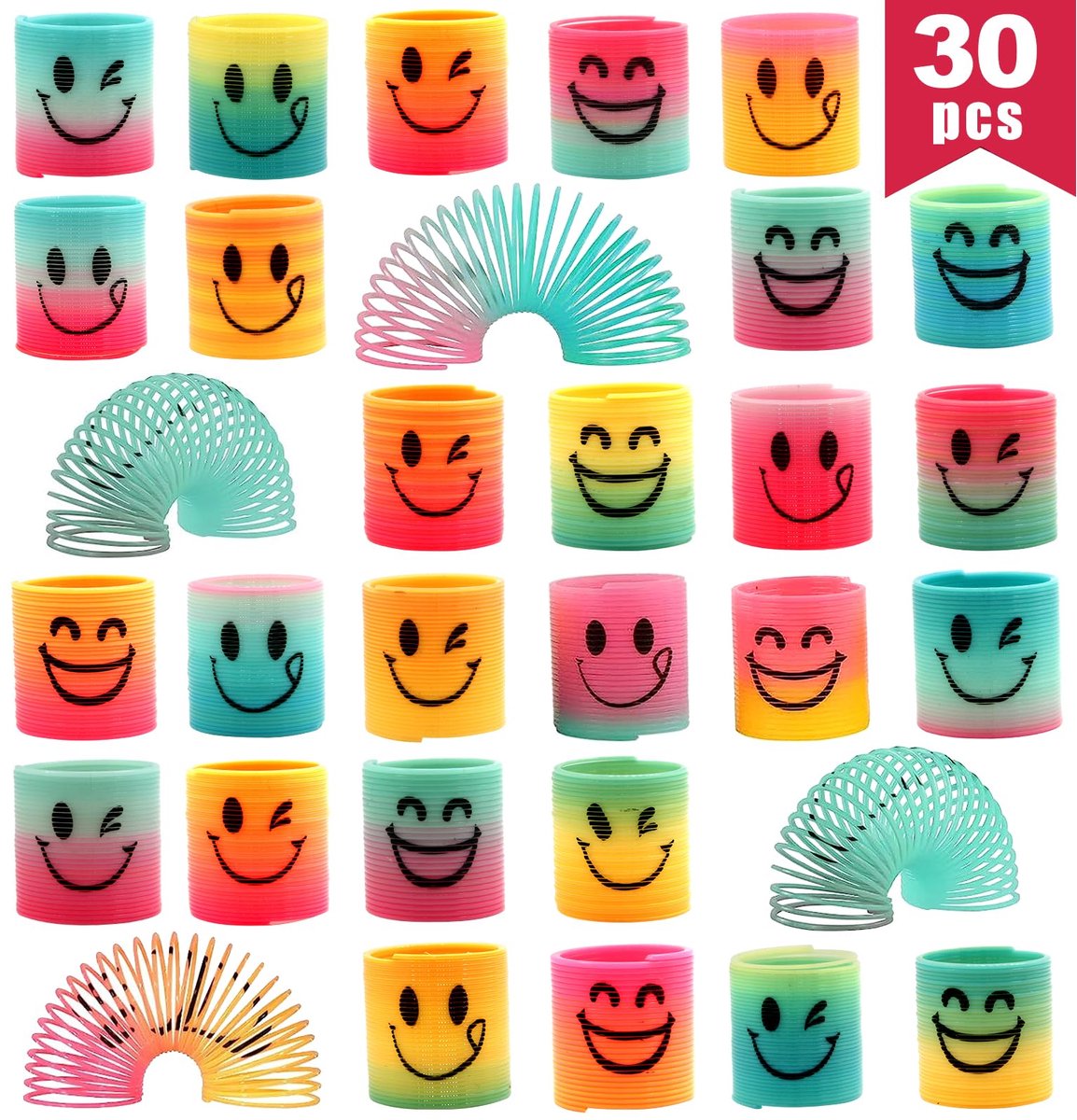 Regenboogspiralen met veer, educatief speelgoed en feestcadeaus voor kinderen (30 stuks)