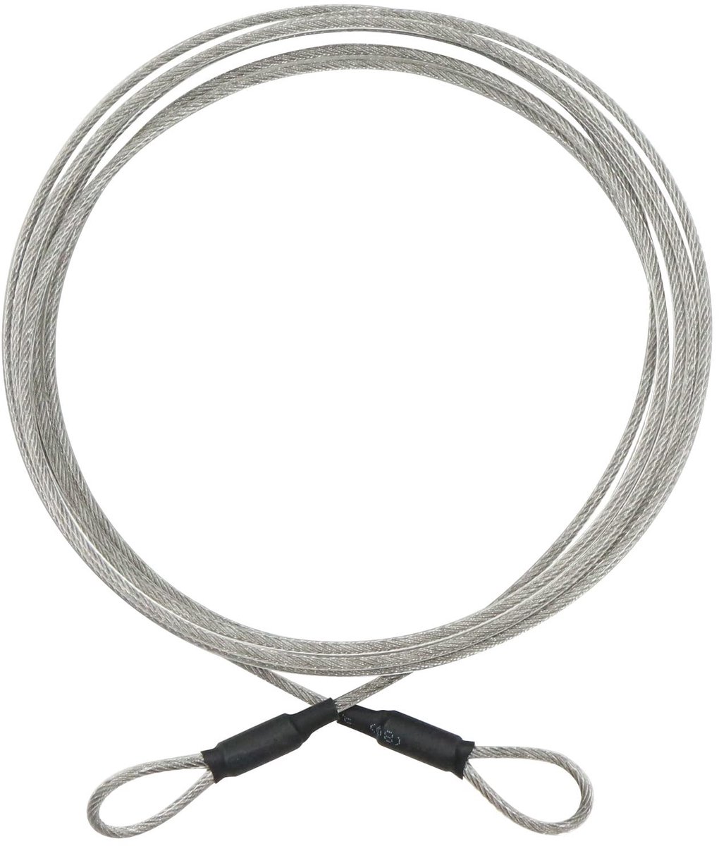 kabel ommanteld, diefstalbeveiliging, kabeldoorvoer met roestvrije kunststof ommanteling met lussen, kabelklem voor tuinmeubelen, fietsen, lengte 3 m